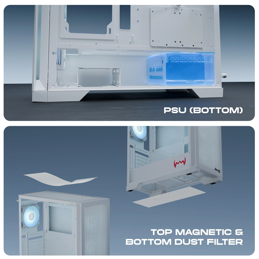 Dawg Y 720 Mid Tower Chassis White
