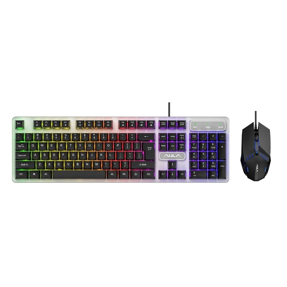 AULA F3061 RGB Wired Membrane Gaming Keyboard & Mouse Combo | Black (F3061)