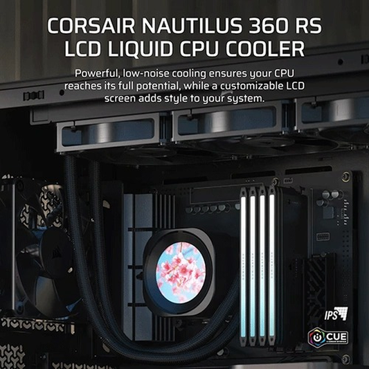 CORSAIR NAUTILUS 360 LCD, 360mm Radiator, Liquid CPU Cooler With Heatsink