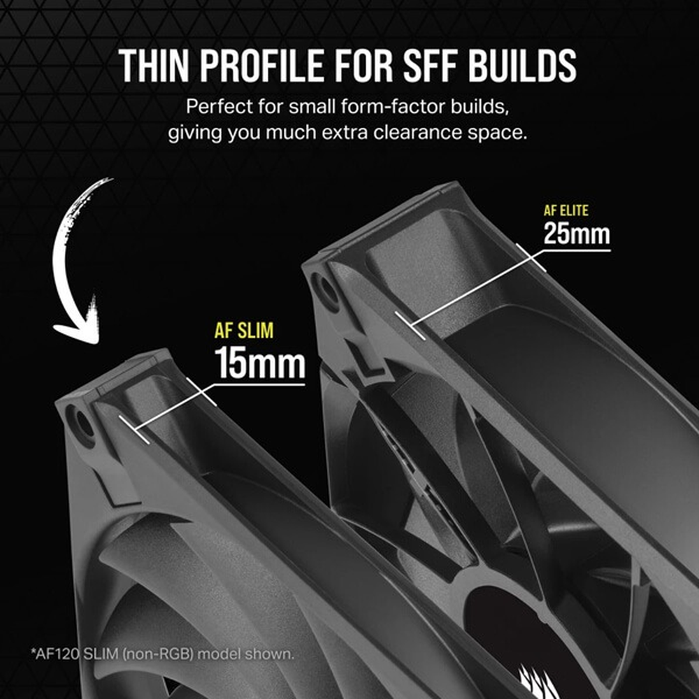 Corsair Fan iCUE AF120 RGB SLIM 120mm  — Black Twin Pack
