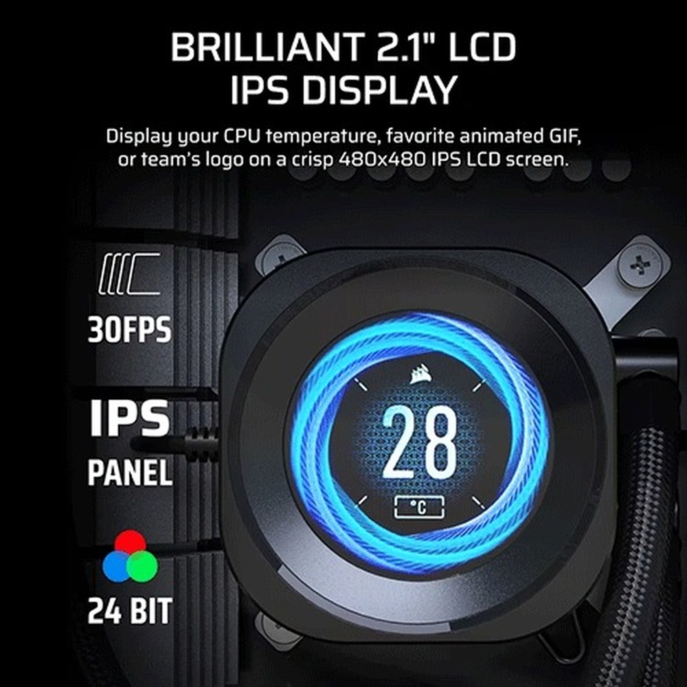 CORSAIR NAUTILUS 360 LCD, 360mm Radiator, Liquid CPU Cooler With Heatsink