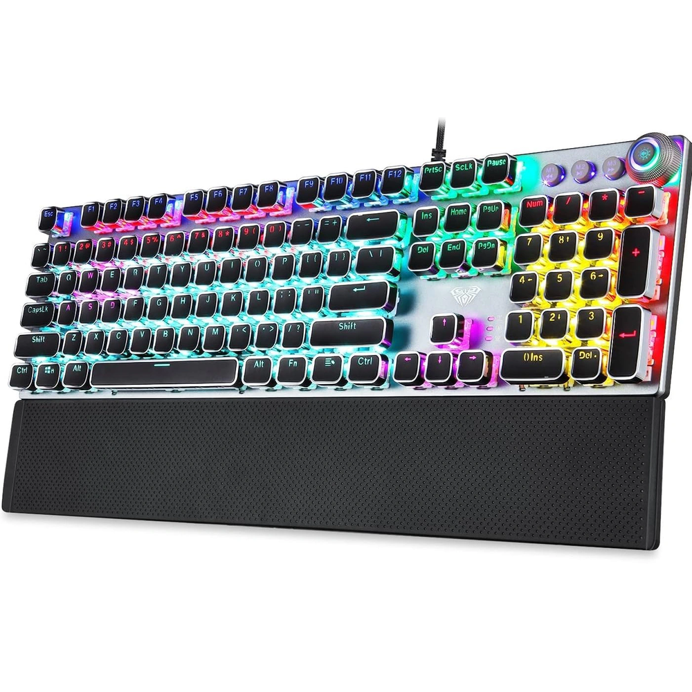 AULA F2088 RGB Full Size Wired Mechanical Gaming Keyboard | Black, Blue Switch (F2088B)