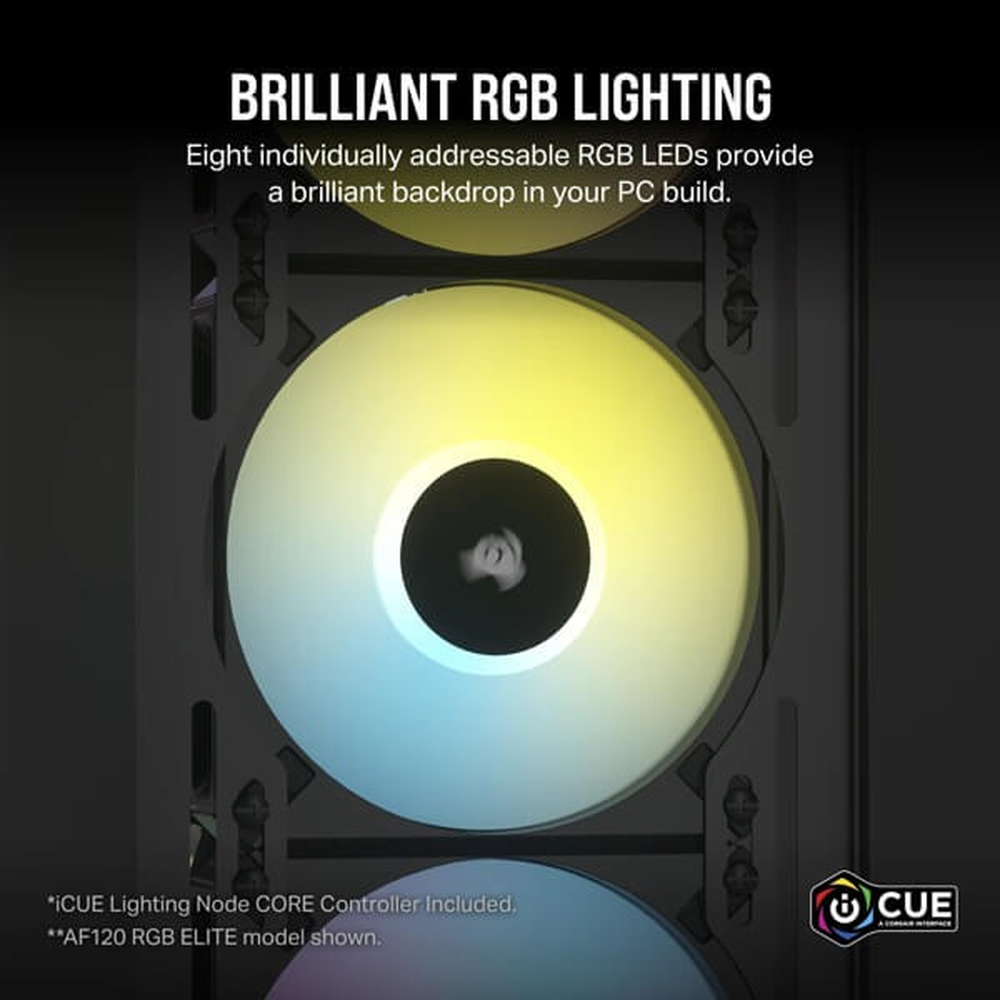 Corsair Fan iCUE AF120 RGB SLIM 120mm  — Black Twin Pack