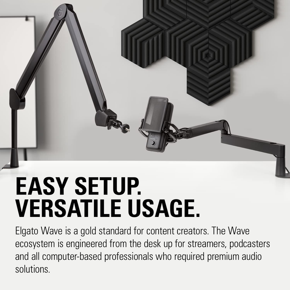Elgato Wave:3 - Premium USB Condenser Microphone with Clipguard Technology and Wave Link Mixing Software