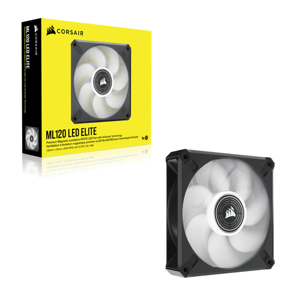 Corsair Fan ML120 LED ELITE White Premium 120mm PWM Magnetic Levitation Fan