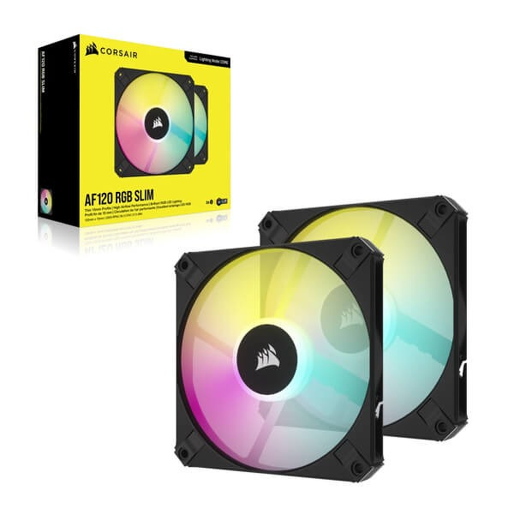 Corsair Fan iCUE AF120 RGB SLIM 120mm  — Black Twin Pack