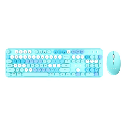 AULA AC306 Type2 Wireless Retro Keys Keyboard & Mouse Combo | Blue (AC306U2)