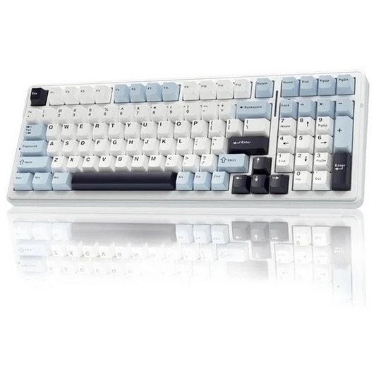 AULA F99 96% Tri-Mode Wireless Mechanical Gaming Keyboard with Knob | Ice Blue, Reaper Switch (F99IUR)