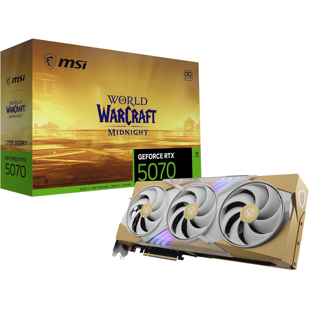 MSI GeForce RTX 5070 12G World of Warcraft MIDNIGHT LIGHT EDITION OC Graphics Card