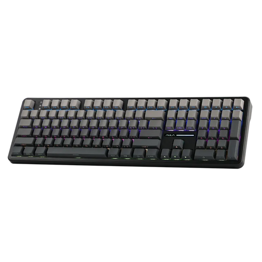 AULA F108 108-Key Tri-Mode Mechanical Gaming Keyboard Gradient Grey Nimbus Switch