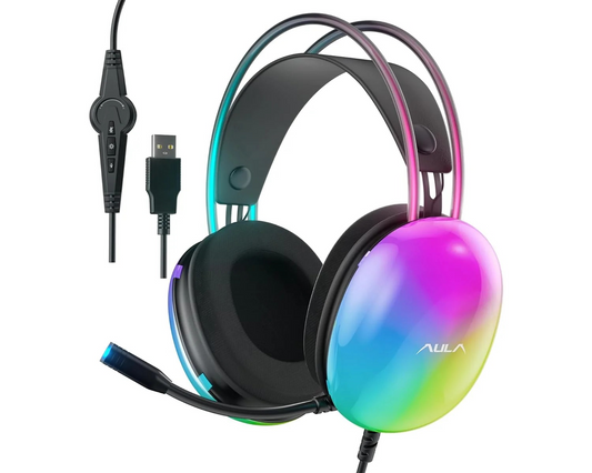 AULA S505 RGB USB Wired Gaming Headset | Black (S505B)