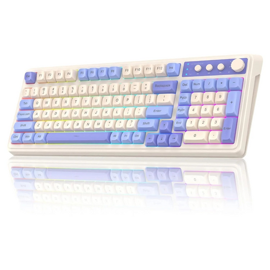 AULA S99 96% Tri-Mode Wireless Membrane Gaming Keyboard | Blue White (S99UW)