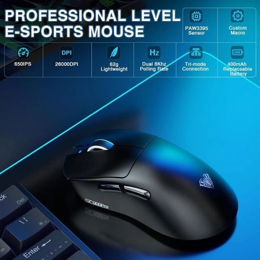 AULA SC900 Pro Tri-Mode Gaming Mouse 62g Ultra-Light Black