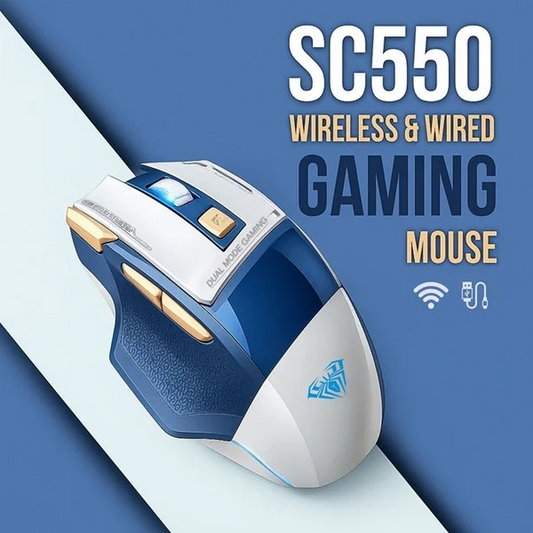 AULA SC550 Dual-Mode Wireless RGB Gaming Mouse | Blue (SC550U)