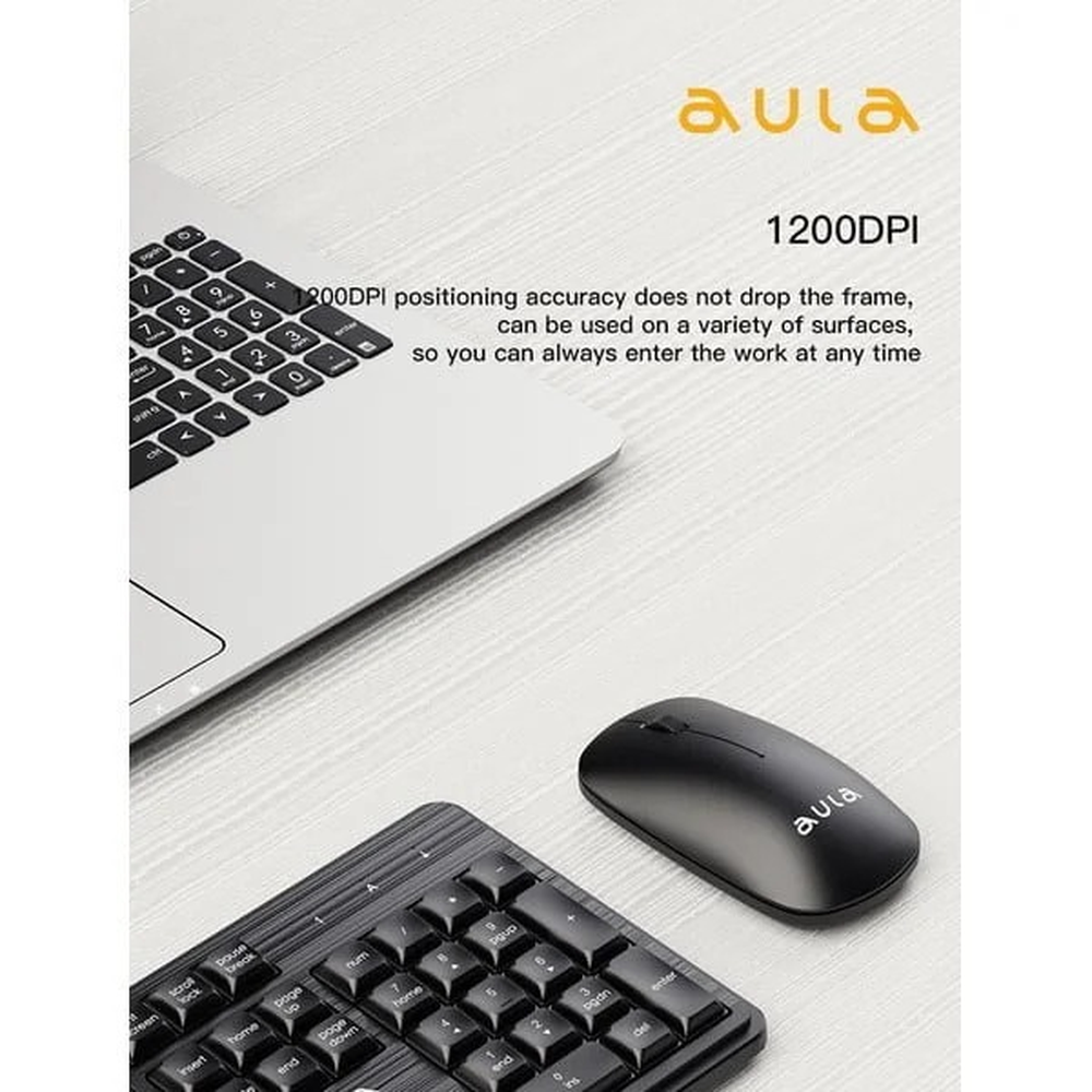 AULA AC202B Wireless Keyboard & Mouse Combo | Black (AC202B)