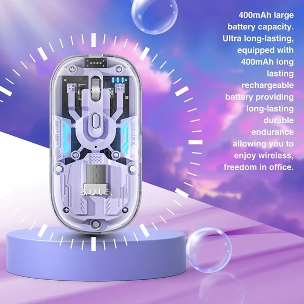 AULA AM210 Ultra-Light Dual-Mode Wireless Gaming Mouse | Purple (AM210Pr)