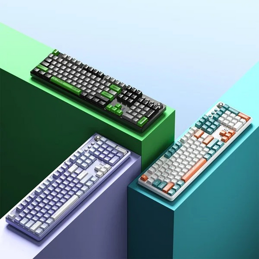 AULA F2088 Pro Full Size Wired Mechanical Gaming Keyboard | Black Grey Green, Blue Switch (F2088ProBGrG)