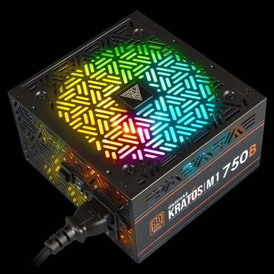 GAMDIAS KRATOS M1-750B 750W 80+ Bronze ARGB Non-Modular ATX Power Supply (Ultra-Silent Fan, Neon-Flex ARGB, 4x PCIe)