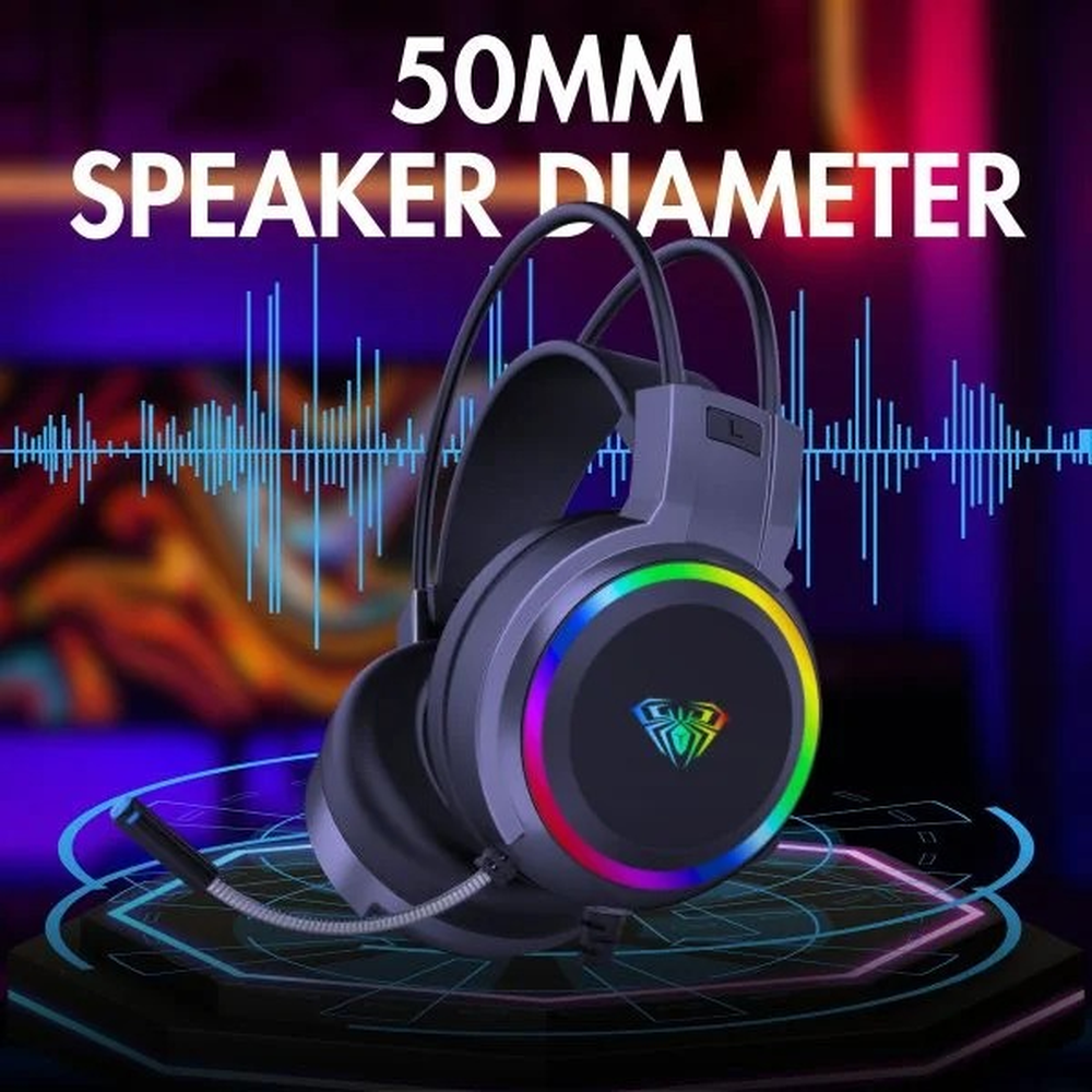 AULA S608 RGB Wired Gaming Headset | Black (S608-BLK)