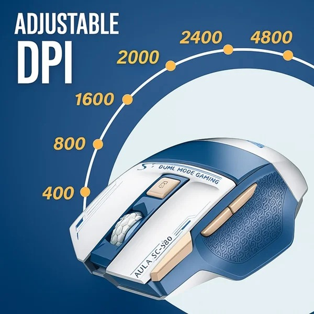 AULA SC550 Dual-Mode Wireless RGB Gaming Mouse | Blue (SC550U)