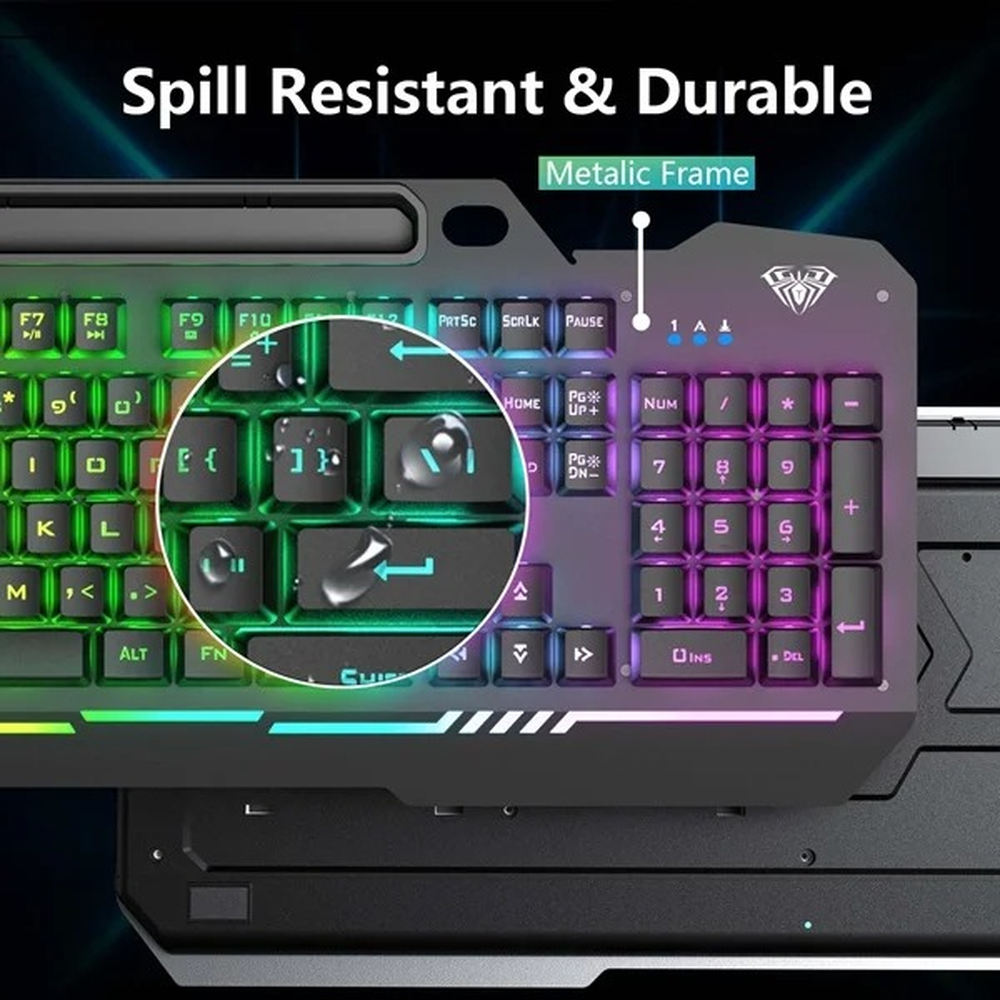 AULA T102 RGB Wired Gaming Keyboard & Mouse Combo | Black Panel, Black Keycaps (T102TB)