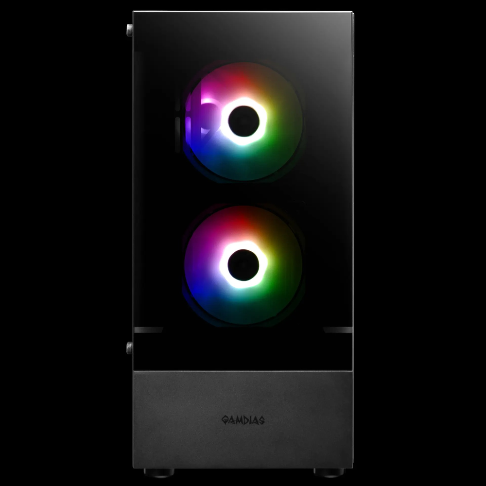 GAMDIAS TALOS E3 ARGB Mid Tower PC Case (Black, Tempered Glass, 3×120mm ARGB Fans, ATX Support, 360mm Radiator, Magnetic Dust Filter)