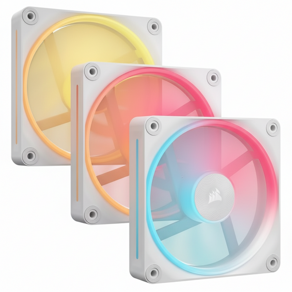 iCUE LINK LX120-R RGB 120mm PWM Reverse Fans Starter Kit - White