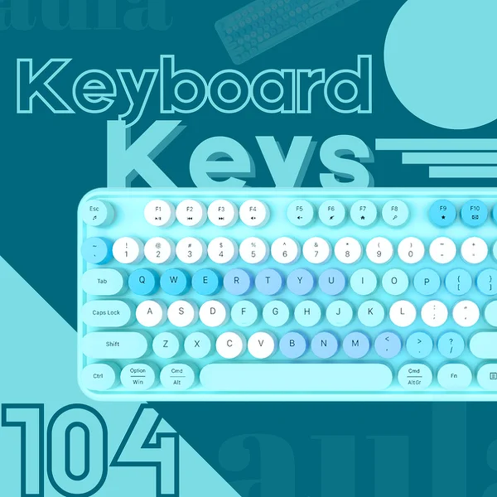 AULA AC306 Type2 Wireless Retro Keys Keyboard & Mouse Combo | Blue (AC306U2)