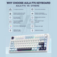 AULA F75 75% Wireless Trio Mode Mechanical Gaming Keyboard With Knob | Ice Blue, Ice Vein (F75IUV)