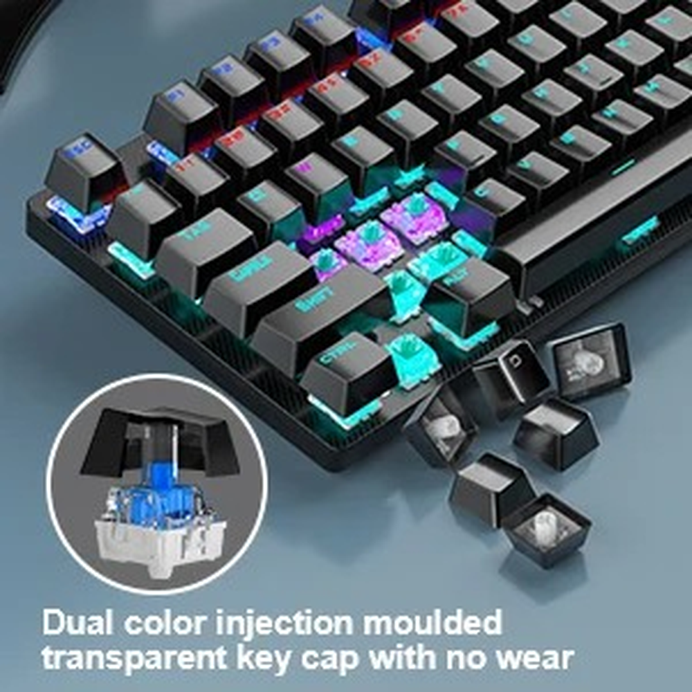 AULA S2022B Full Size Wired Mechanical Gaming Keyboard | Black, Blue Switch (S2022B)