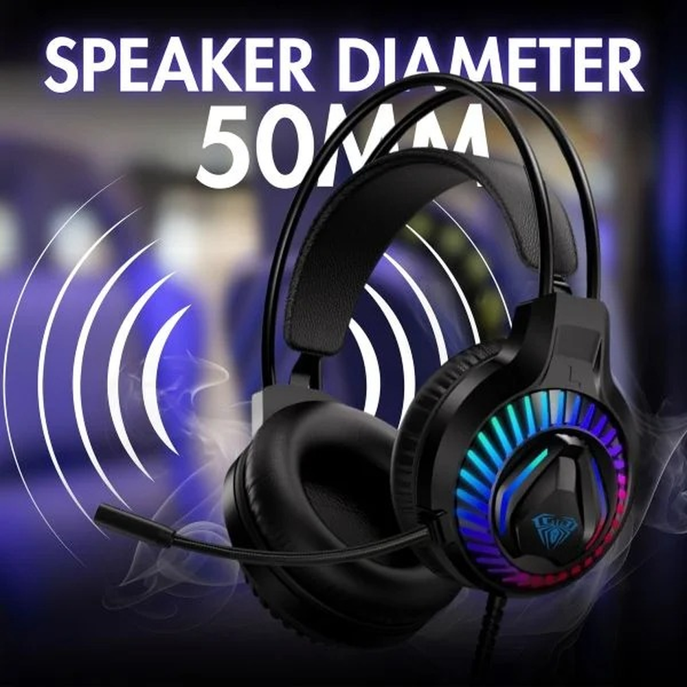 AULA S605 RGB Wired Gaming Headset | Black (S605B)