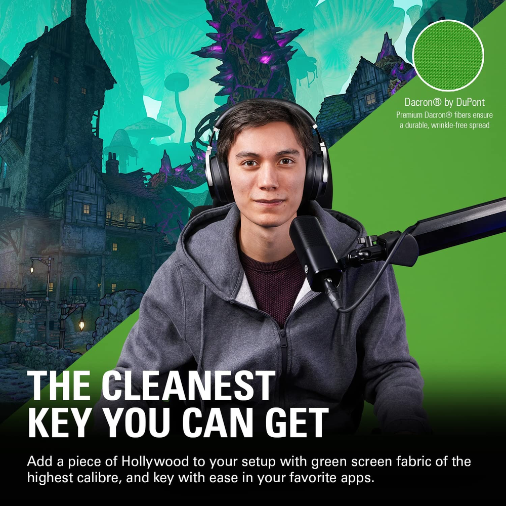 Elgato Green Screen XL – Extra-Wide 200×182cm Collapsible Chroma Key Panel