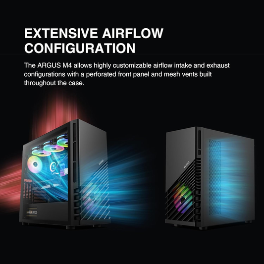 GAMDIAS Argus M4 ARGB ATX Mid Tower Gaming Case (Black)