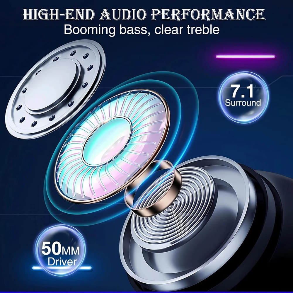 AULA S505 RGB USB Wired Gaming Headset | Black (S505B)