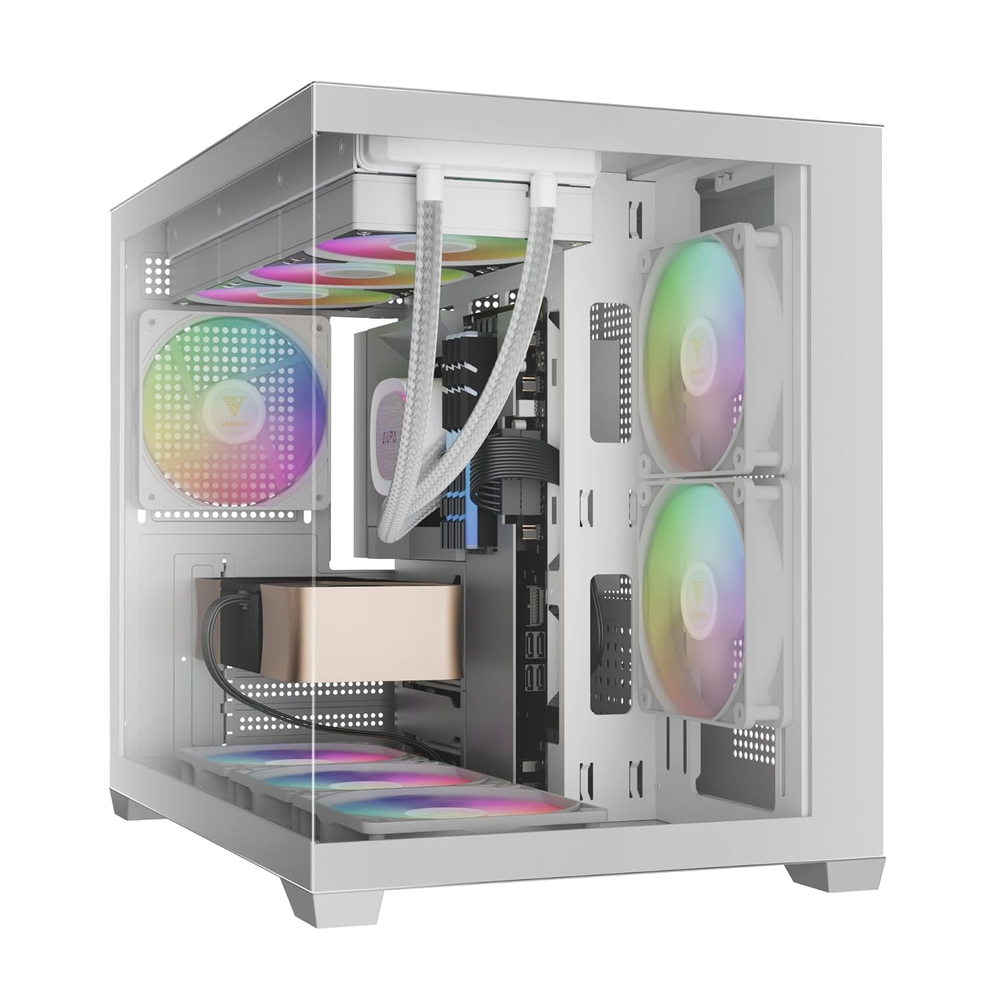 GAMDIAS AURA GC10M V2 WH ARGB Micro-Tower Gaming Case (White)