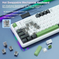 AULA F87 75% Tri-Mode Wireless Mechanical Gaming Keyboard | Green White, Gray Wood Switch (F87GW)
