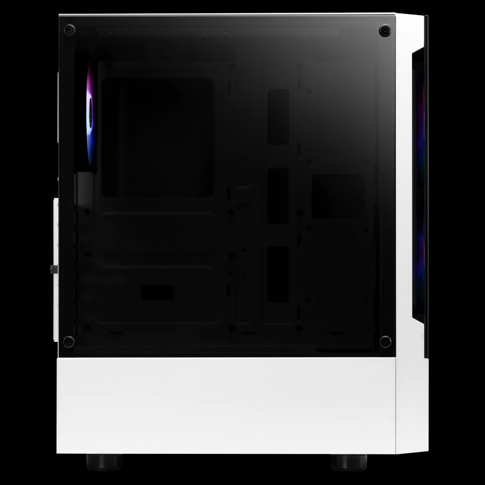 GAMDIAS TALOS E3 WH ARGB Mid Tower PC Case (White, Tempered Glass Front & Side, 3×120mm ARGB Fans, ATX Support, 360mm Radiator)
