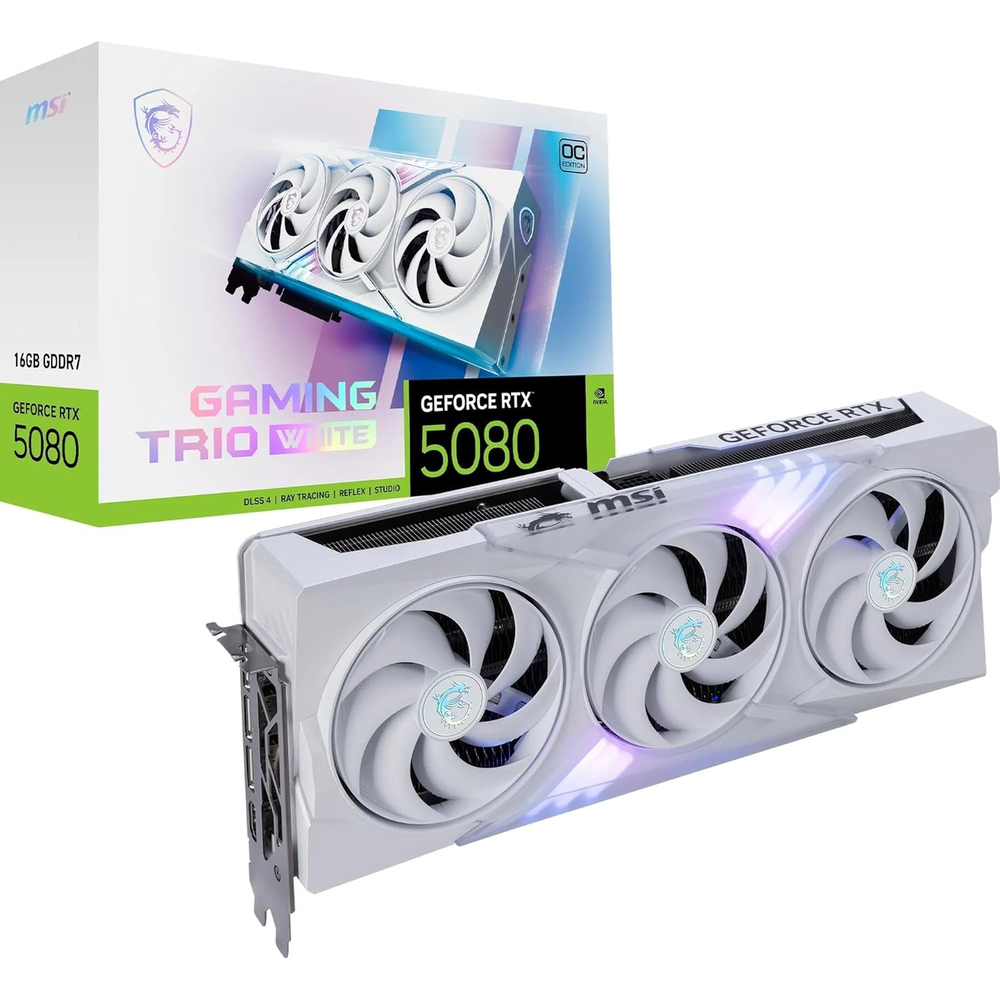MSI GeForce RTX 5080 16G GAMING TRIO OC WHITE Graphics Card