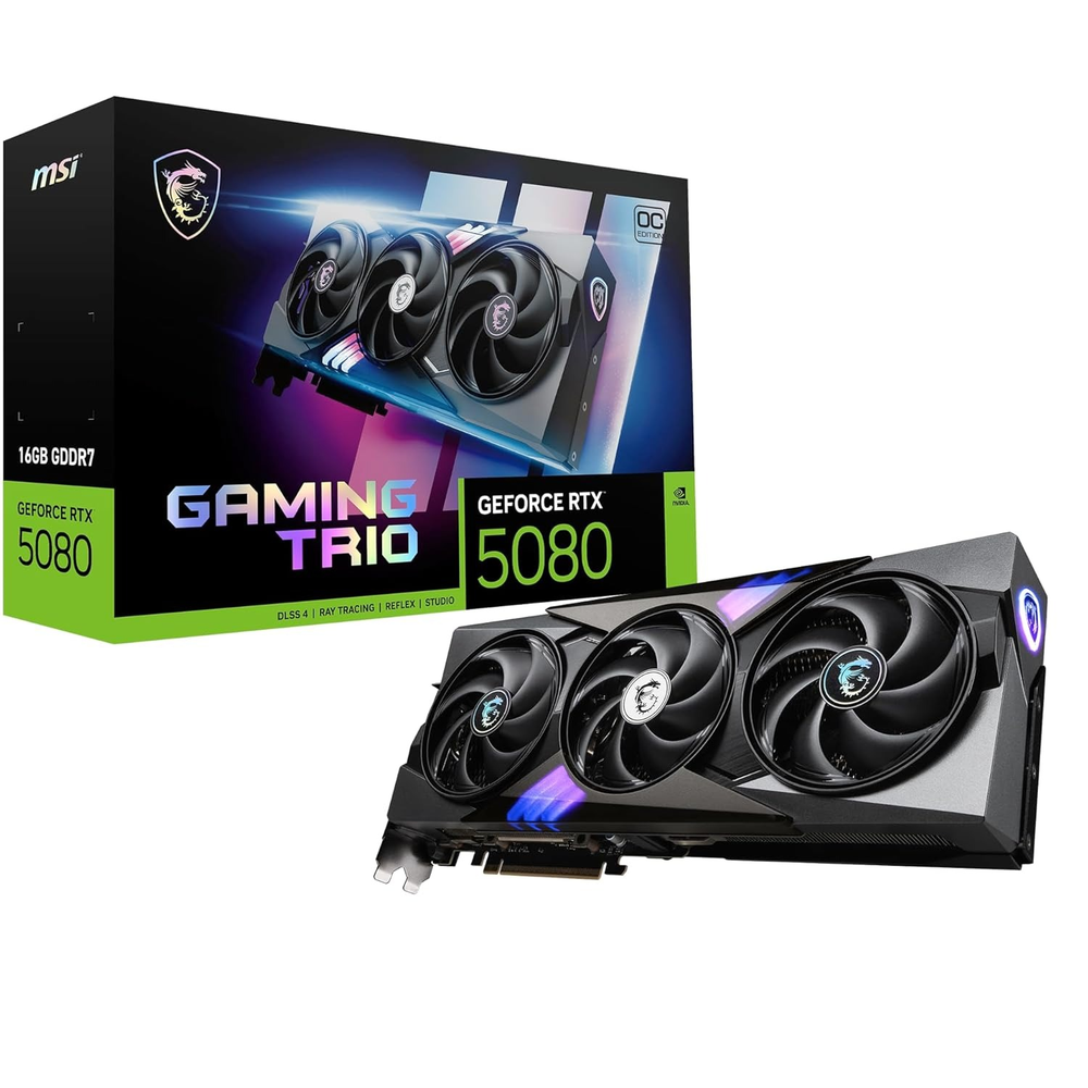 MSI GeForce RTX 5080 16G GAMING TRIO OC Graphics Card