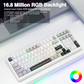 AULA F99 96% Tri-Mode Wireless Mechanical Gaming Keyboard with Knob | Gray White, Graywood (F99GrWW) Switch