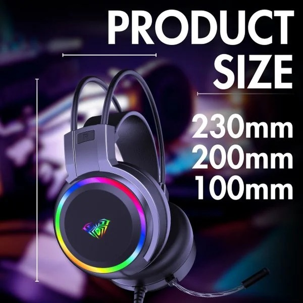 AULA S608 RGB Wired Gaming Headset | Black (S608-BLK)
