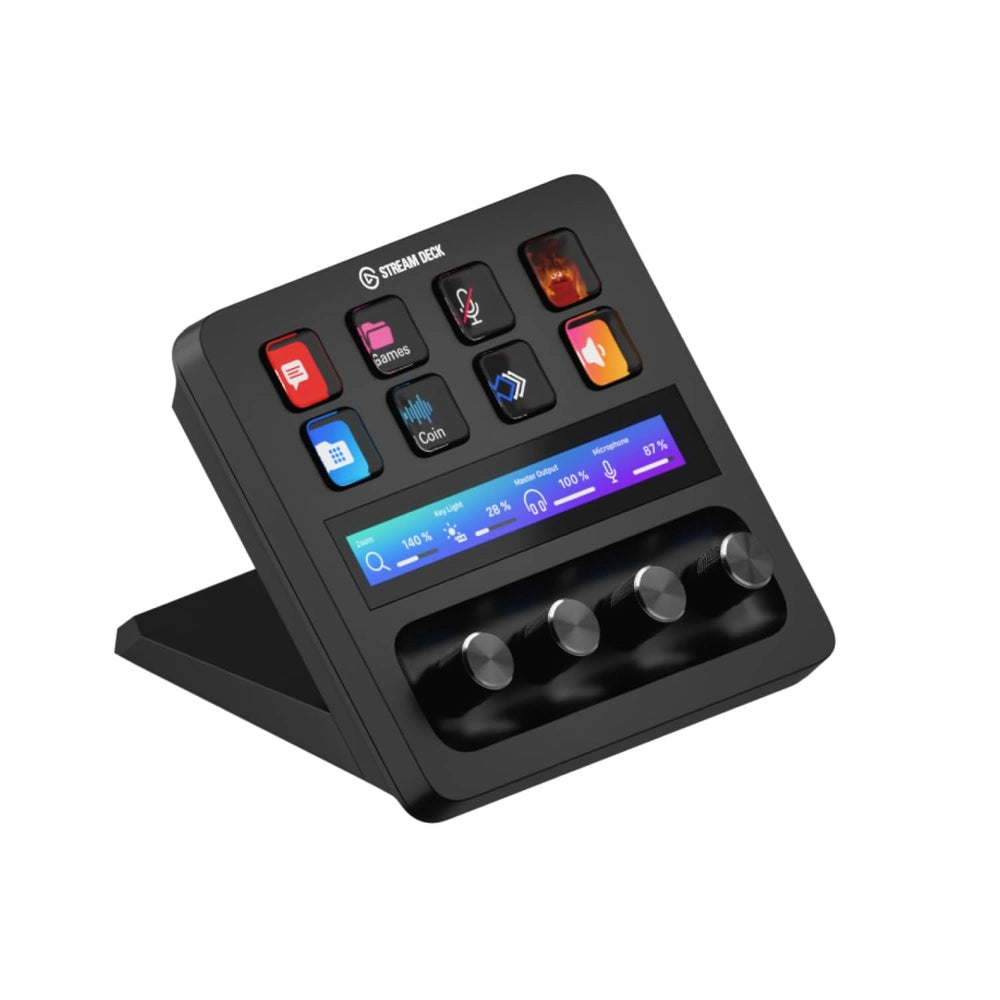 Elgato Stream Deck + Black – 8 LCD Keys, 4 Multifunction Dials & Touch Strip