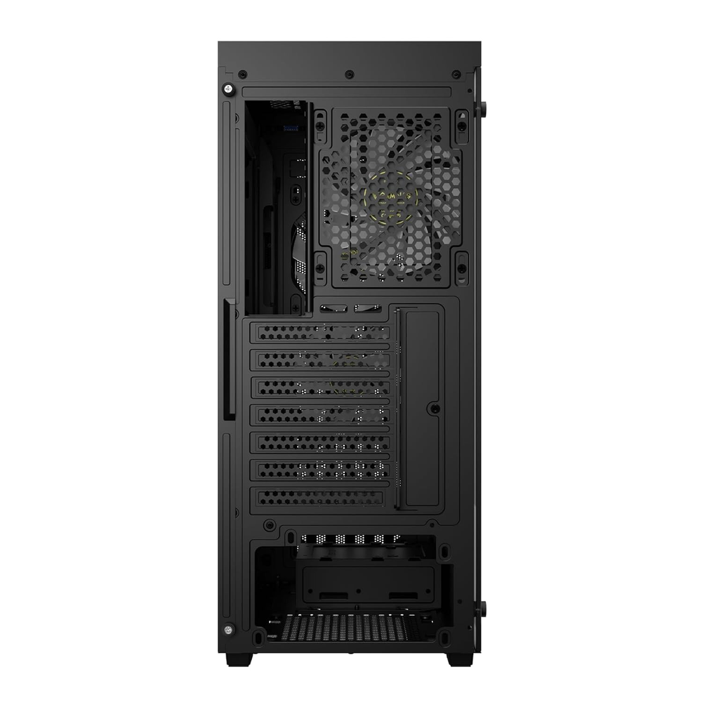 GAMDIAS AURA GC4 Elite ARGB ATX Mid Tower Gaming Case (Real Walnut Mesh Front, Black)