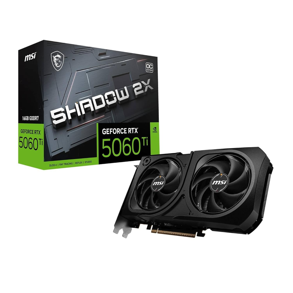 MSI GeForce RTX 5060 Ti 16G SHADOW 2X OC PLUS Graphics Card