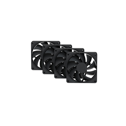 [Pitch Black] HYTE Flow FA12 120mm PC Case Fans (4-Pack)