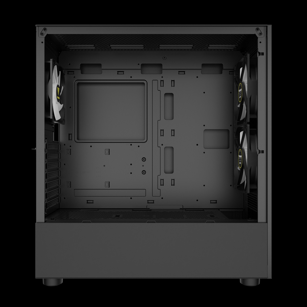 GAMDIAS TALOS E3 MESH ELITE ARGB (E-ATX) Mid Tower PC Case (Black, Mesh Front, 3x ARGB PWM Fans, USB-C)