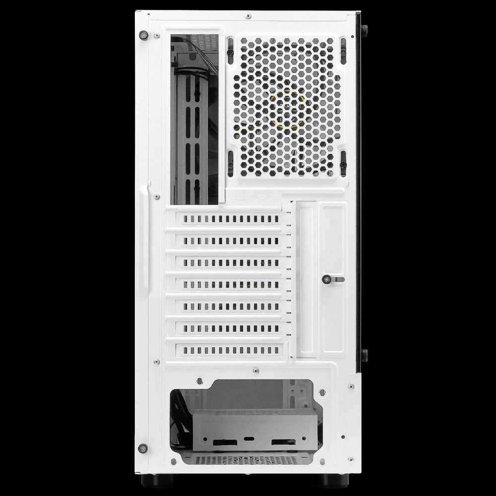 GAMDIAS TALOS E3 WH ARGB Mid Tower PC Case (White, Tempered Glass Front & Side, 3×120mm ARGB Fans, ATX Support, 360mm Radiator)