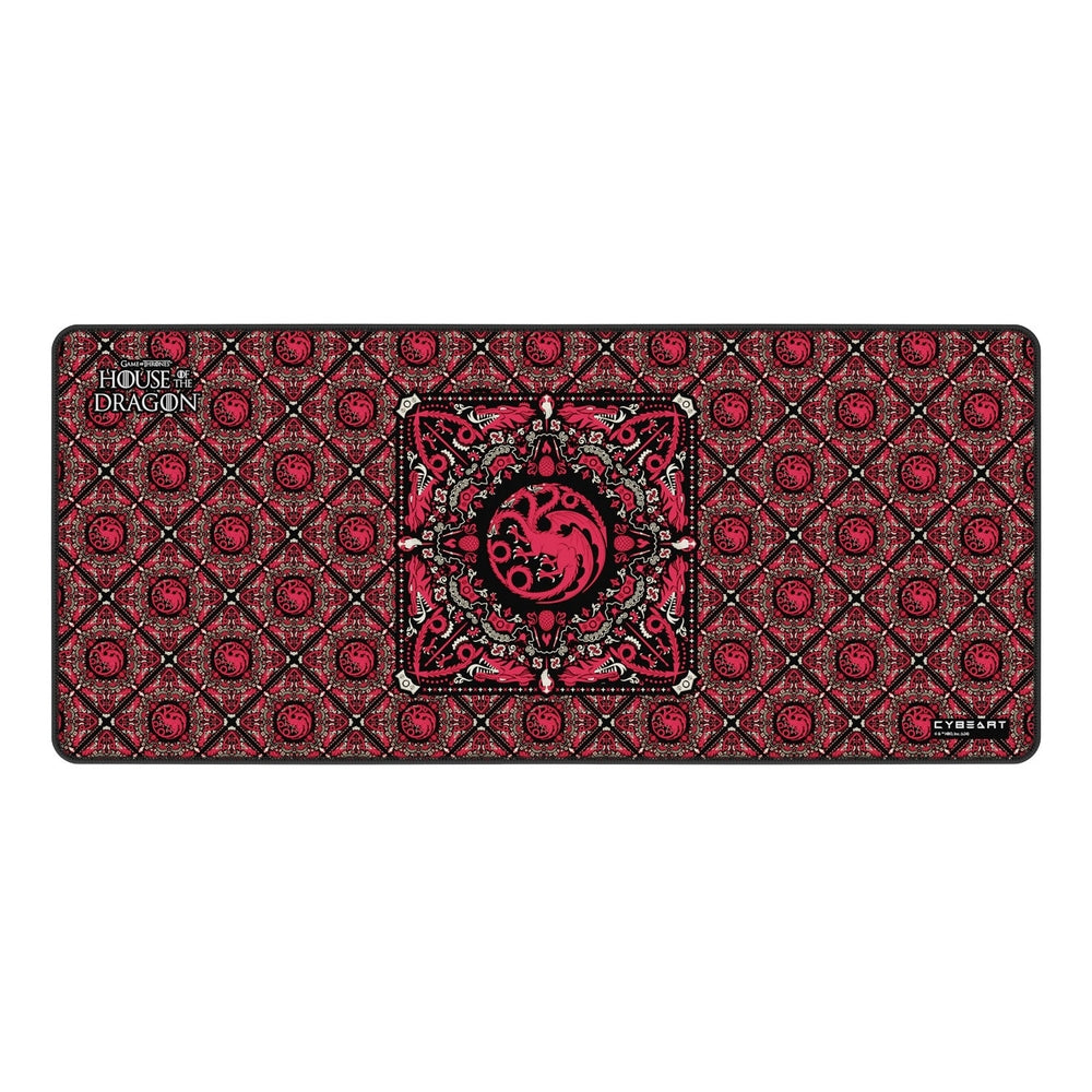 Cybeart | House Targaryen Gaming Desk Mat | Waterproof, Never Slip Base, Stitched Edges, Esports Grade