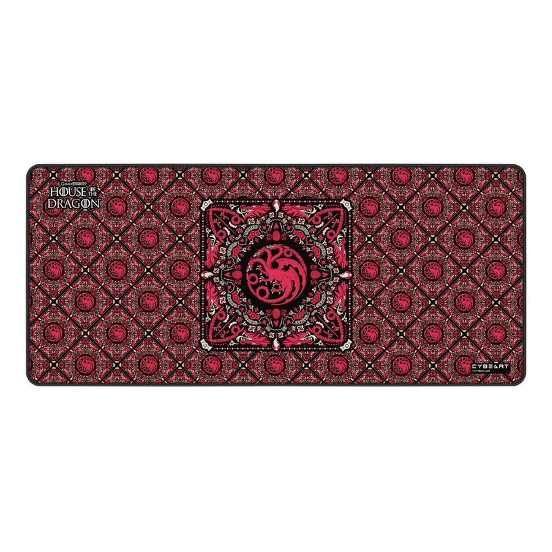 Cybeart | House Targaryen Gaming Desk Mat | Waterproof, Never Slip Base, Stitched Edges, Esports Grade