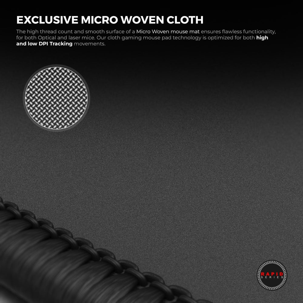 Cybeart | Ghost (Black) Gaming Desk Mat  | Waterproof, Never Slip Base, Stitched Edges, Esports Grade